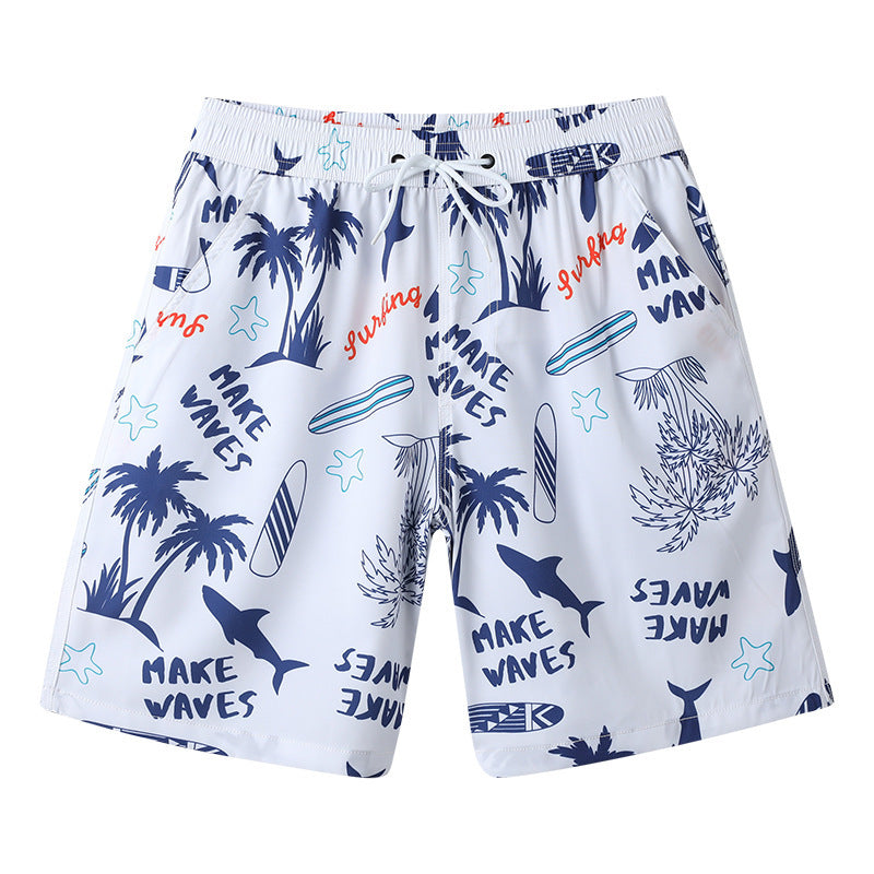 Men's Printing Vacation Style Wading Quick-drying Beach Swim Trunks