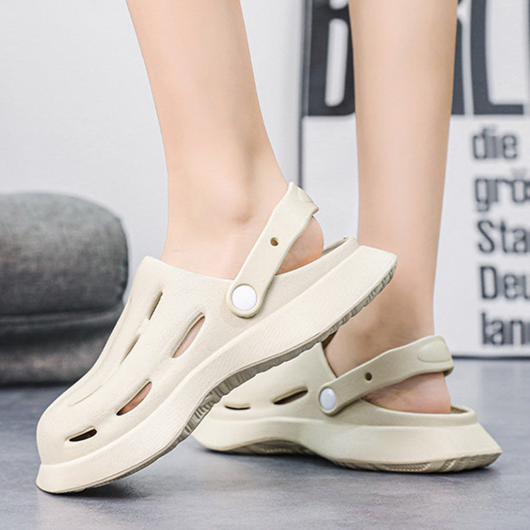 Female Fashion Clogs Shoes Summer Ankle-wrap Slippers Garden Beach Shoes