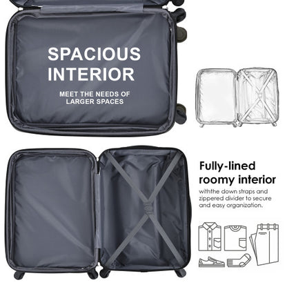 SET OF 3 ABS Hard Shell Travel Trolley Suitcase 4 Wheel Luggage Set Hand Luggage, 20,24,28 Inch