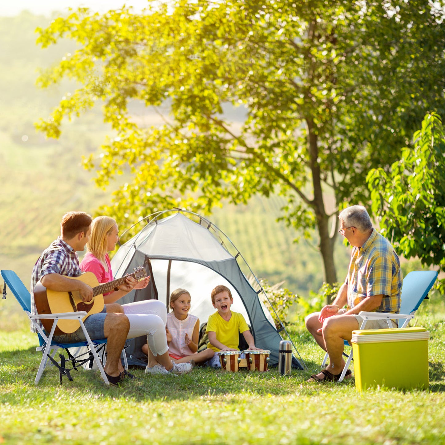 Blue Oxford Beach Chair