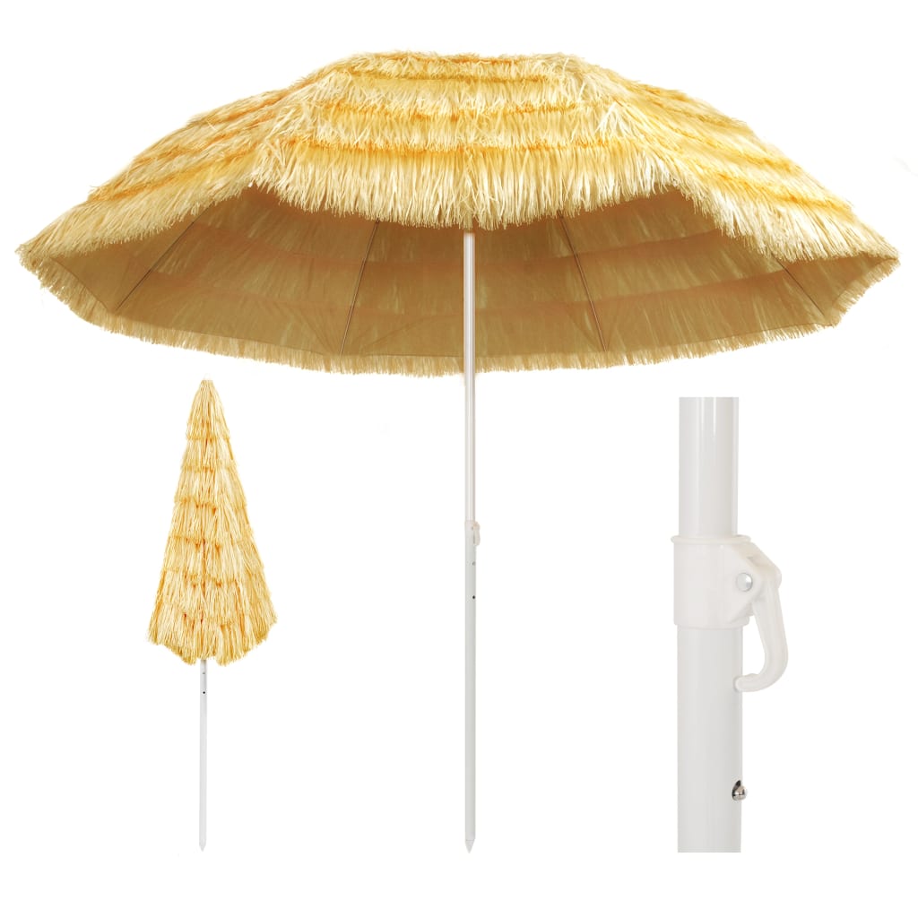 Beach Umbrella Natural 180 cm Hawaiian Style   Beach Umbrella