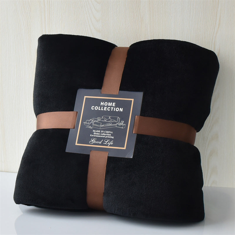 Nap Travel Solid Color Flannel Thickened Blanket