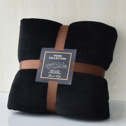 Nap Travel Solid Color Flannel Thickened Blanket