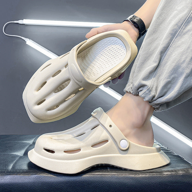 Female Fashion Clogs Shoes Summer Ankle-wrap Slippers Garden Beach Shoes