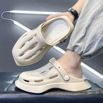 Female Fashion Clogs Shoes Summer Ankle-wrap Slippers Garden Beach Shoes