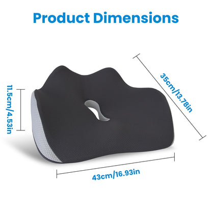 1Pc Memory Foam Seat Cushion Sciatica Pain Relief Cushion Pillow Seat Cushion With Machine Washable Cover For Home Office Car Wheelchair Airplane