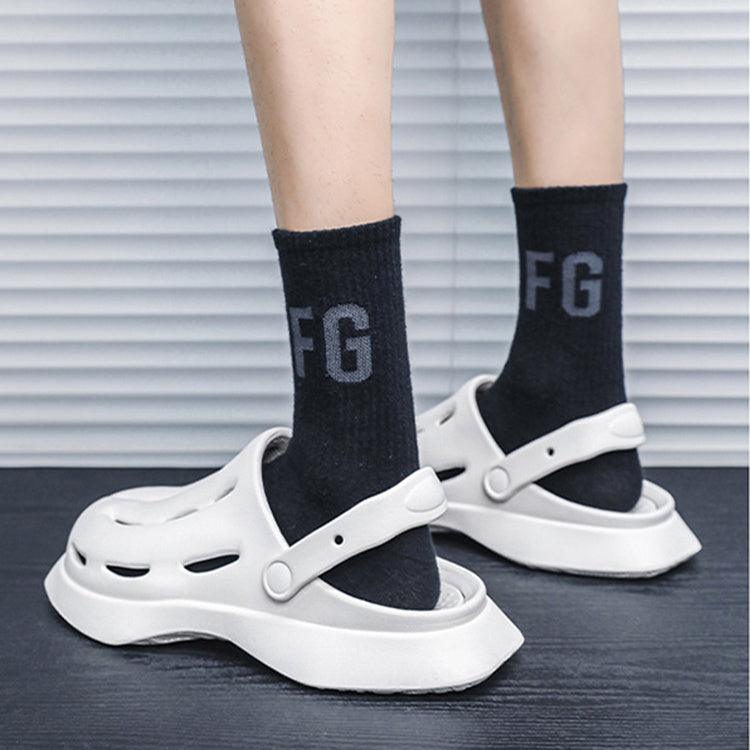 Female Fashion Clogs Shoes Summer Ankle-wrap Slippers Garden Beach Shoes