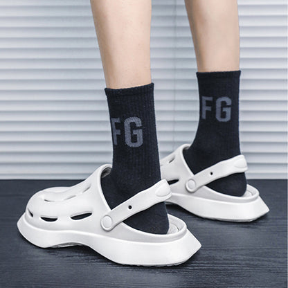 Female Fashion Clogs Shoes Summer Ankle-wrap Slippers Garden Beach Shoes