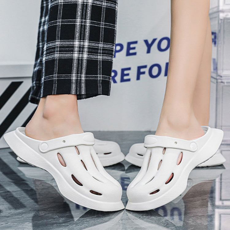 Female Fashion Clogs Shoes Summer Ankle-wrap Slippers Garden Beach Shoes