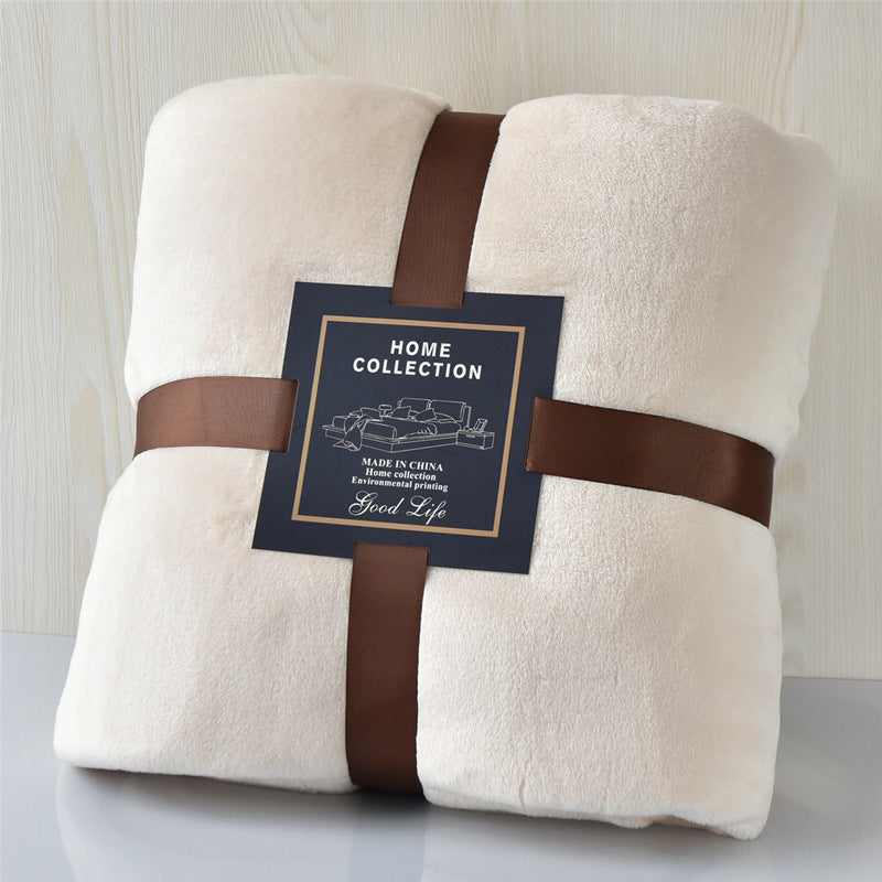 Nap Travel Solid Color Flannel Thickened Blanket