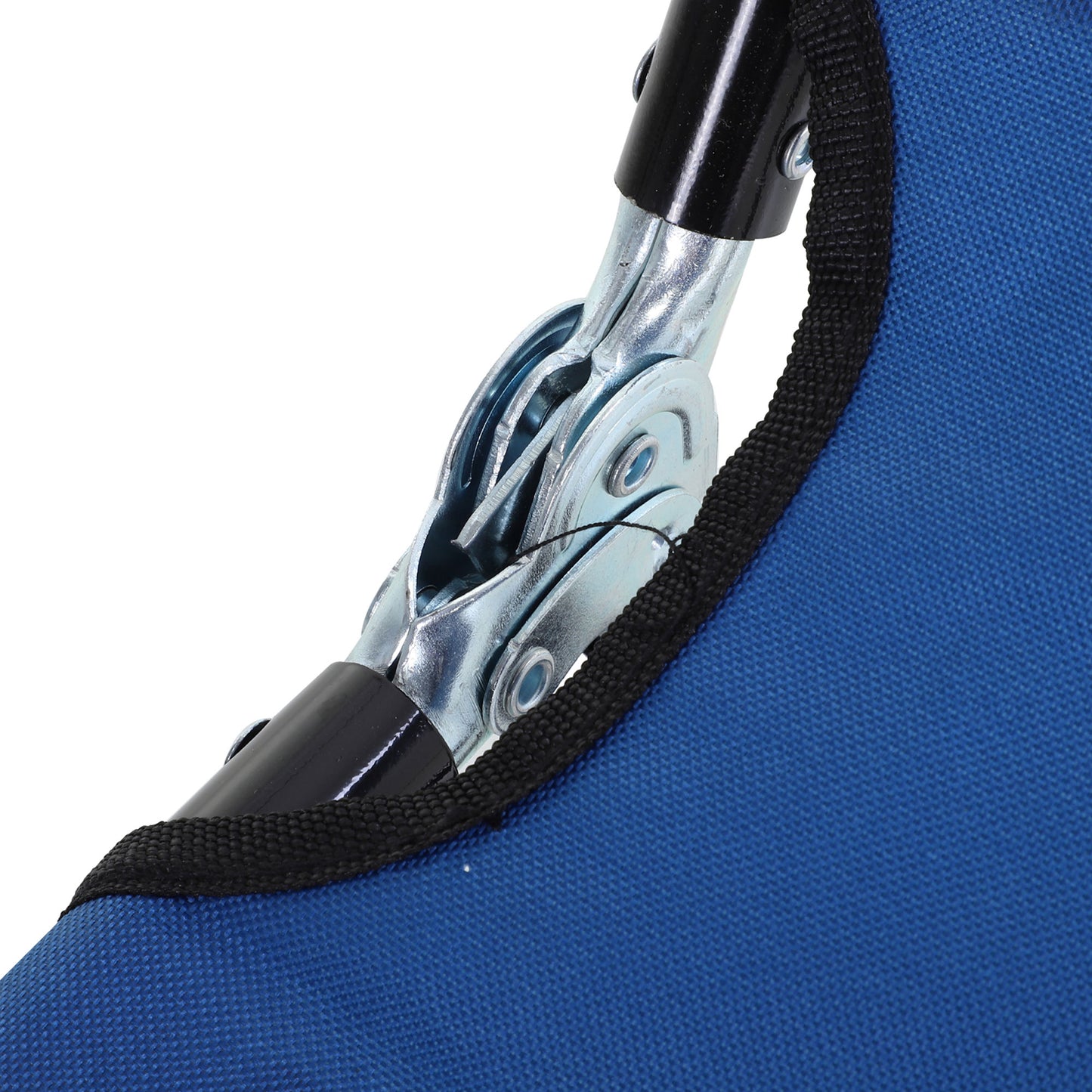 Folding Chaise Lounge Pool Chairs, Outdoor Sun Tanning Chairs with 5-Level Reclining Back, Steel Frame for Beach, Yard, Patio, Blue