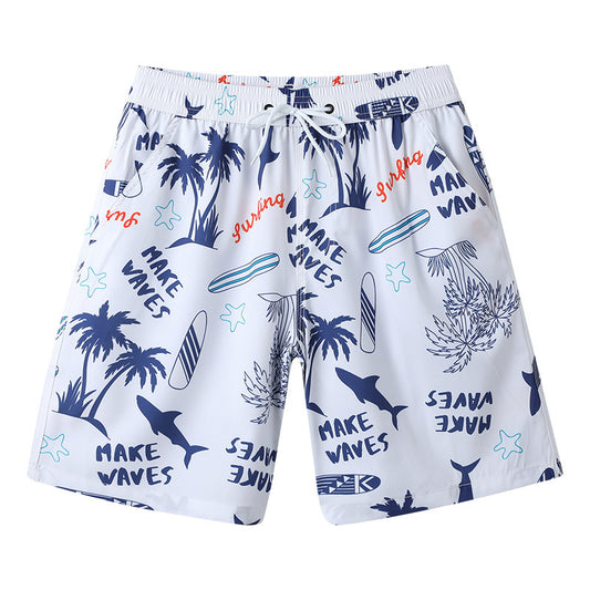 Men's Printing Vacation Style Wading Quick-drying Beach Swim Trunks