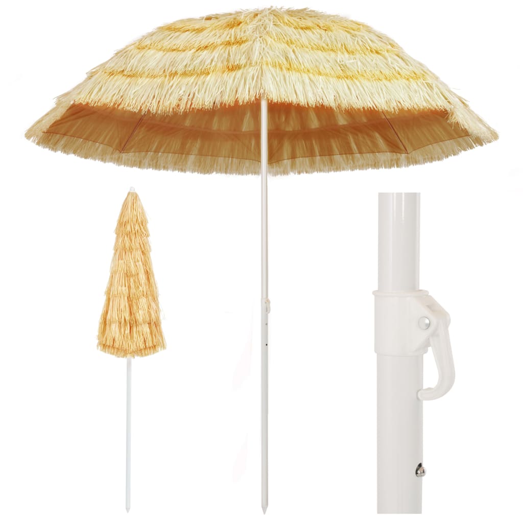 Beach Umbrella Natural 180 cm Hawaiian Style   Beach Umbrella