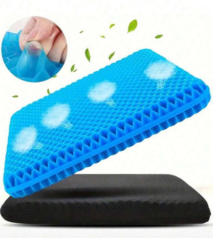 Summer Gel Seat Cushion Breathable Honeycomb Design For Pressure Relief Back Tailbone Pain For Home And Car