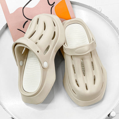 Female Fashion Clogs Shoes Summer Ankle-wrap Slippers Garden Beach Shoes